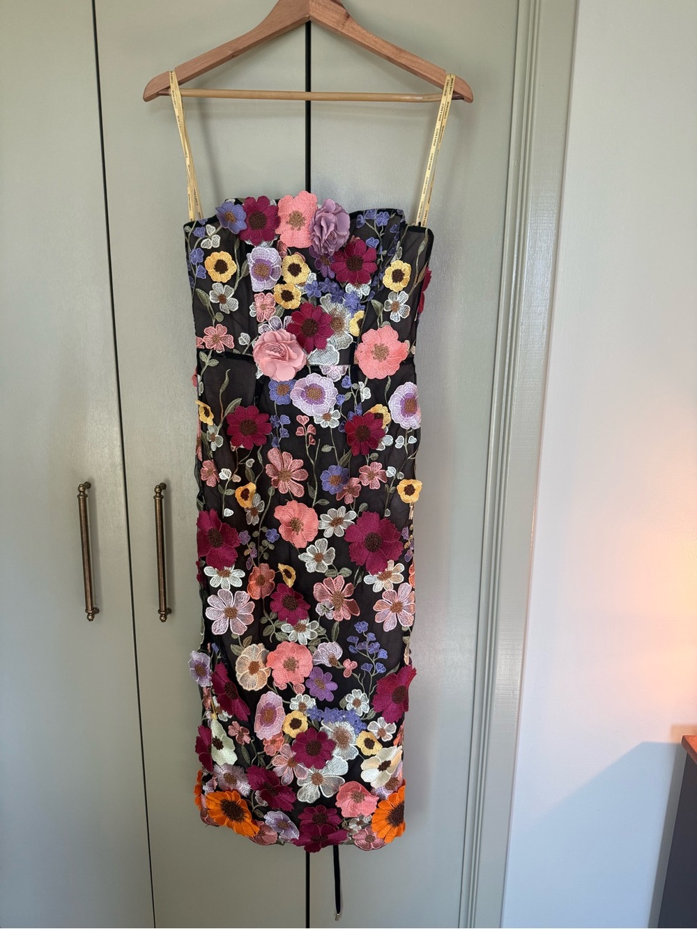 Bronx and Banco Bouquet Floral Embroidered Midi Dress S - Picture 3 of 5